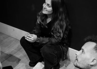 Lucil et Clément Doche en studio. Dig Studio, Paris, France.